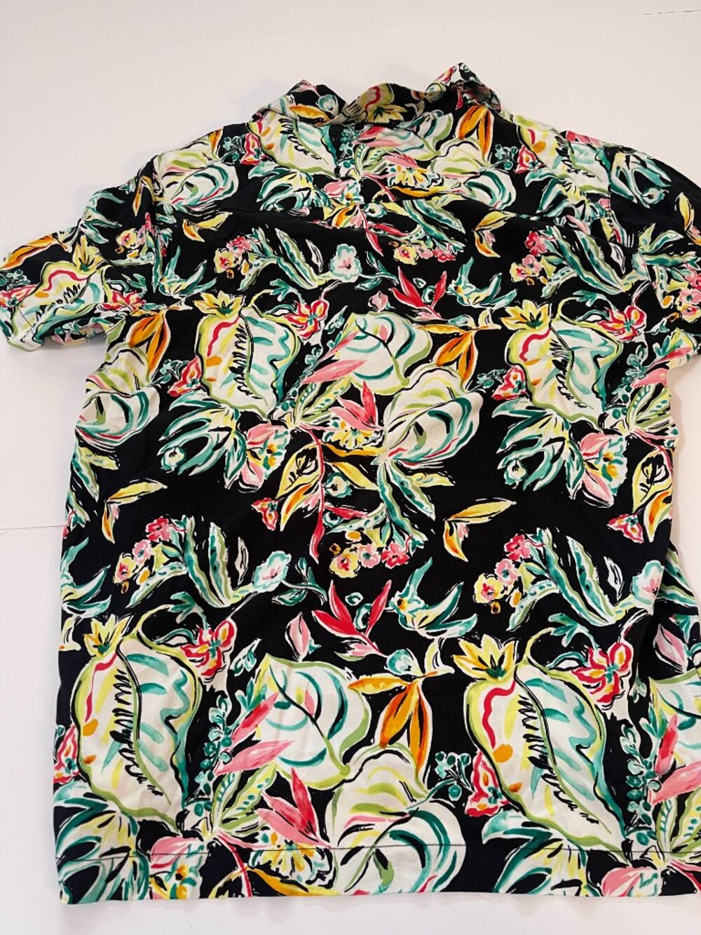 Forever 21 Men Tropical Floral Hawaiian Shirt Size L